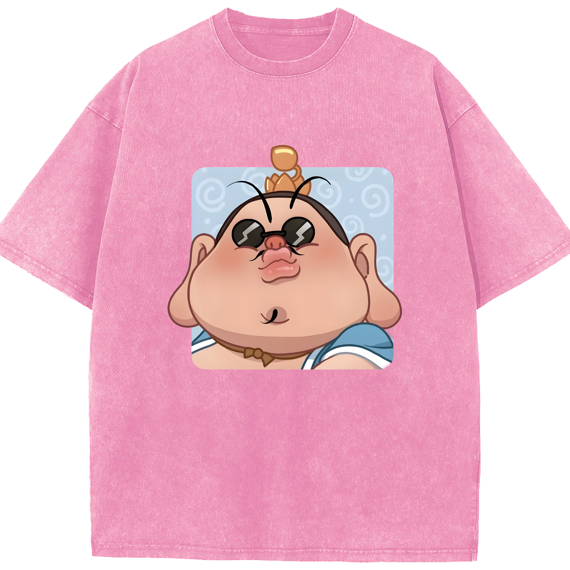 （画像用） Ne Zha 2 ナタ 魔童の大暴れ 綿100% ヴィンテージ風 半袖Tシャツ（フロントプリント）